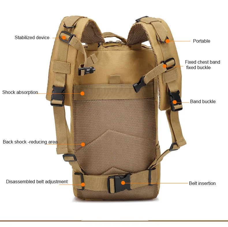 Mochila táctica 3P de 30 l/50 l para hombres y mujeres, accesorios para acampar y cazar, bolsa de asalto de camuflaje, mochilas Molle