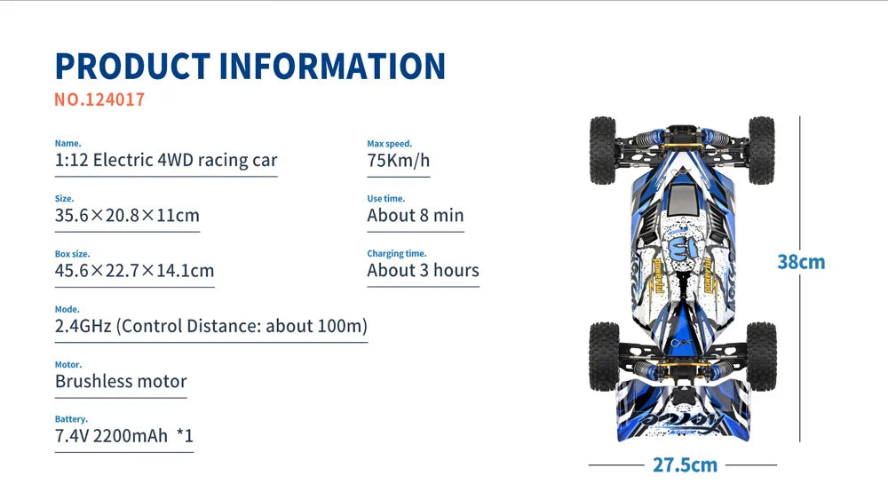 Coches Drifting PRO, WLtoys 124017 75KM/H 124019 55KM/H 124008 60KM/H 2.4G RC Coche sin escobillas 4WD Eléctrico de alta velocidad Drift Control remoto Juguetes 3000mAhSudadera con capucha gráfica de manga larga con bolsillo canguro.3D, Envío 0.00 $.