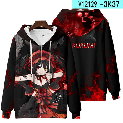 Sudadera con Capucha 3D de Date A Live | Inspirada en Tokisaki Kurumi | Ropà Moderna para - 2025  | Envío Gratis en **FLIPISHOP.COM**