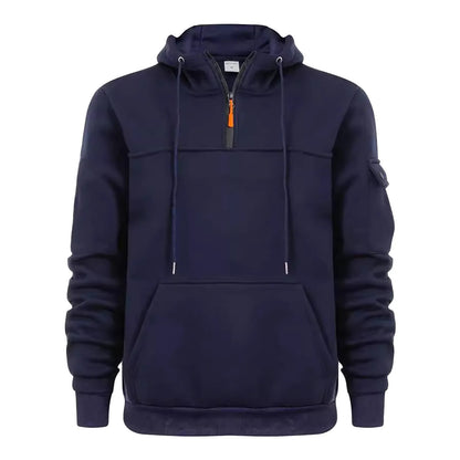 Sudadera con capucha y cremallera de un cuarto de moda para hombre, sudadera deportiva de manga larga con capucha y bolsillo para entrenamiento, sudaderas para hombres Logrado Activo Enviar