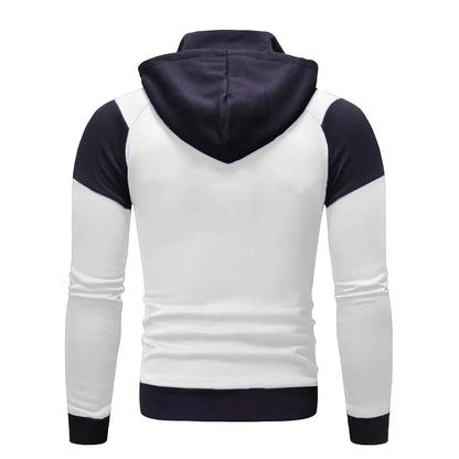 Sudaderas con capucha para hombre Chaqueta slim fit con capucha con cremallera Abrigos de patchwork Hombre Solid Thicken Sudadera cálida Ropa casual al aire libre para hombre Tops