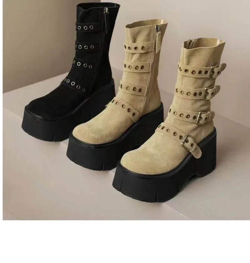 Botas de Tobillo para Mujer 2024 | Alta Calidad con Hebilla de Cinturón y Suela Gruesa Antideslizante | Envío Gratis en **FLIPISHOP.COM**