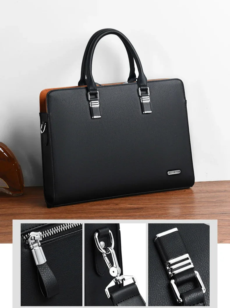 Maleta de lujo Bolsos laterales Business Tote Bag Maletín ejecutivo Hombre Laptop Bolso de mano para hombre Marca