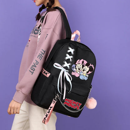 Mochila Disney Mickey Mouse, mochila escolar para niñas, mochila escolar Kawaii para estudiantes, mochila de regreso a la escuela con dibujos animados, mochila de anime para niños