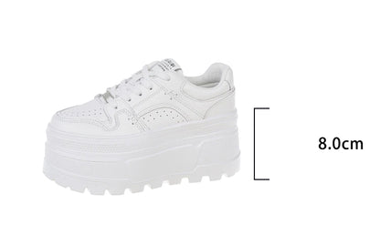 Zapatillas de deporte con plataforma de 8 cm para mujer, informales, de diseño sencillo, para exteriores, cómodas, con cordones, para correr, deportivas para mujer, talla 39, Envío 0.00 $