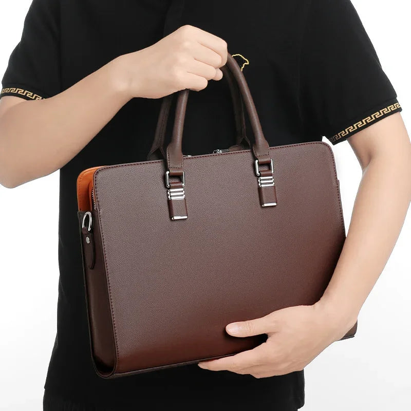 Maleta de lujo Bolsos laterales Business Tote Bag Maletín ejecutivo Hombre Laptop Bolso de mano para hombre Marca