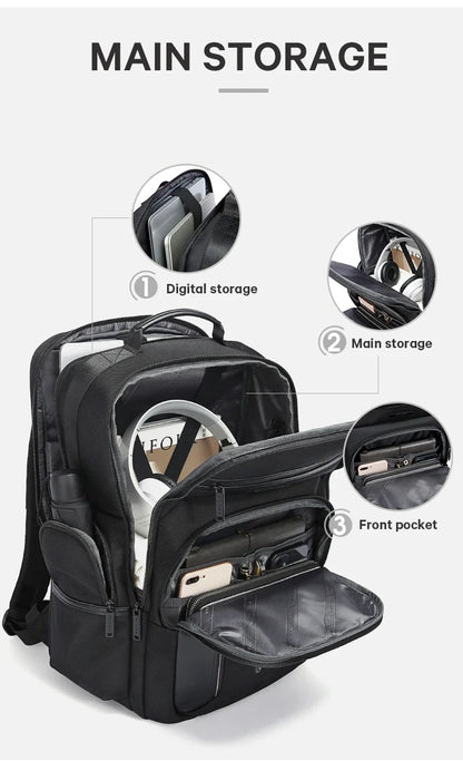 Mochila Multifuncional de Gran Capacidad Negocio Carga USB Impermeable Viajes Mochilas Escolares Personalizadas Mochila para Laptop