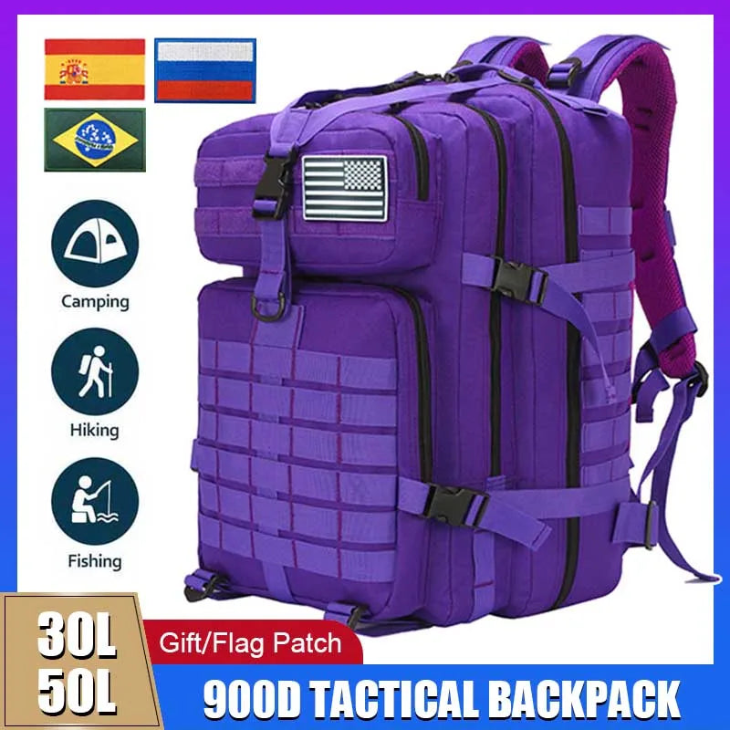 Mochila táctica militar para hombre, bolsa de viaje para acampar de 30 l/50 l, 1000 D, suministros militares para senderismo, deportes, trekking, escalada, bolsa impermeable, Envío 0.00 $.