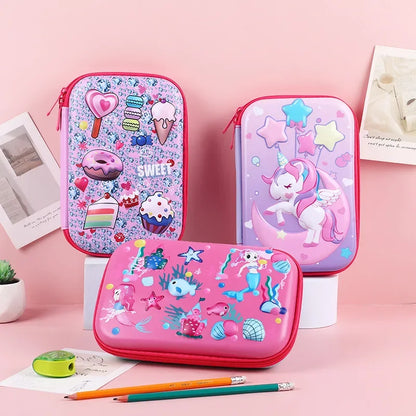 Estuches de dibujos animados de gran capacidad para niños Estuche de lápices de animales kawaii Regalo para niños Bolsa de papelería escolar