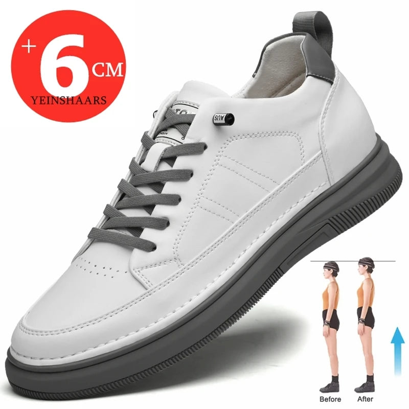 Zapatos Elevadores Casuales para Hombre | Aumento de Altura 6CM | Zapatillas Blancas y Negras con Envío Gratis Todo el Año - FLIPISHOP.COM