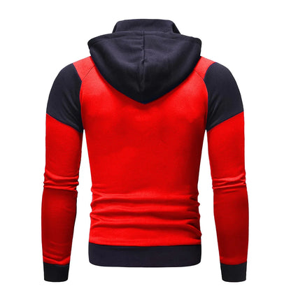 Sudaderas con capucha para hombre Chaqueta slim fit con capucha con cremallera Abrigos de patchwork Hombre Solid Thicken Sudadera cálida Ropa casual al aire libre para hombre Tops