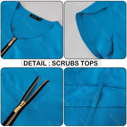 Conjunto de uniformes médicos para mujeres, ropa de belleza con cuello con cremallera, uniformes médicos antiarrugas de alta calidad, ropa de trabajo de enfermera de moda suave y cómoda, Envío 0.00 $.