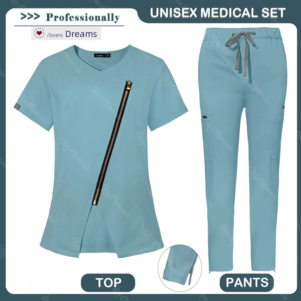 Conjunto de uniformes médicos para mujer, esteticista, spa, ropa de trabajo, uniformes de médico, enfermera, enfermería, farmacia, odontología, tienda de mascotas, traje de trabajo veterinario, Envío 0.00 $.