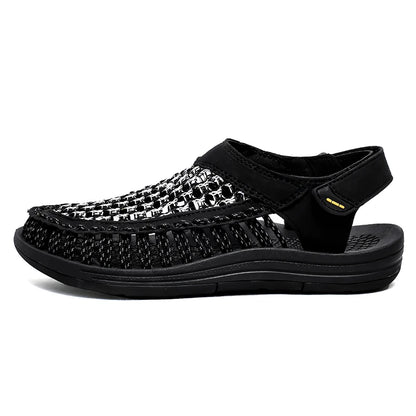 Sandalias clásicas de marca para hombre, sandalias de cuero genuino de verano para hombre, sandalias ligeras informales para exteriores, zapatillas de deporte de moda para hombre, talla 38-47, Envío 0.00 $.