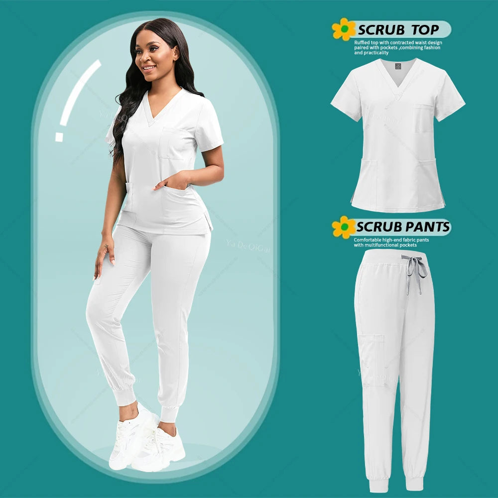 Conjunto de Uniformes de Enfermería Blancos | Ropa de Trabajo para Médicos y Enfermeras | Envío Gratis en **FLIPISHOP.COM**