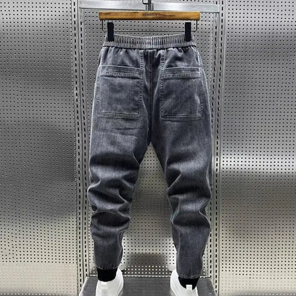 Pantalones, Vaqueros para hombre Moda casual Jogger Harem Pantalones de mezclilla Hip Hop cintura elástica Vaqueros con estampado de letras Pantalón masculino 2024 primavera nuevo