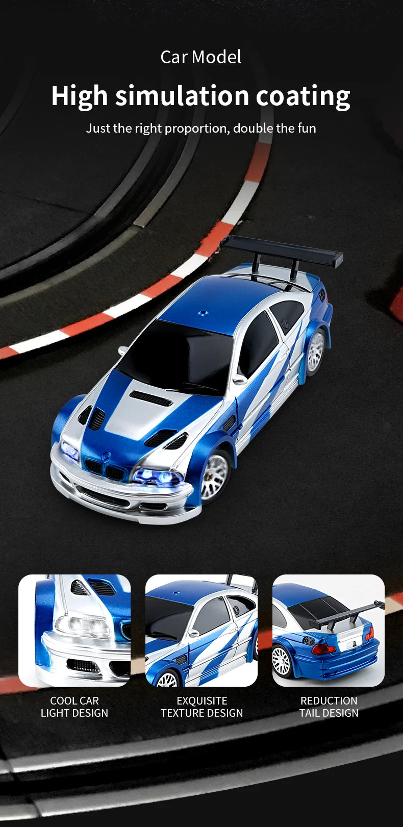 Coche de carreras Drifting PRO-RC 1/43, 2,4 G, radiocontrol, todoterreno, 4WD, alta velocidad, modelo de vehículo de motor,, Envío 0.00 $.