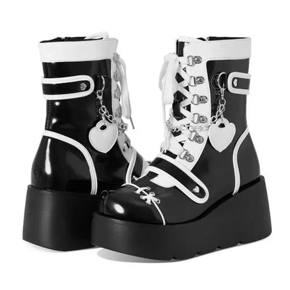 Botas de Media Pantorrilla con Cordones para Mujer | Estilo Punk Vampiro | Moda Versátil 2024 | Envío Gratis en **FLIPISHOP.COM**