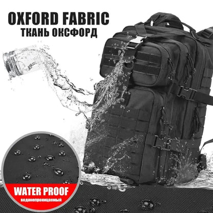 Mochila táctica de gran capacidad de 50 l para hombre, 3P, con parte trasera blanda, impermeable, para exteriores, para senderismo, camping y caza