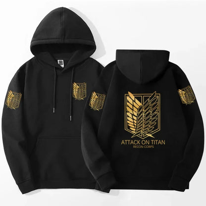 Sudadera con Capucha Impresa de Ataque a los Titanes 2024 | Cuello Redondo Harajuku | Deportivo | Envío Gratis en Flipishop.com"