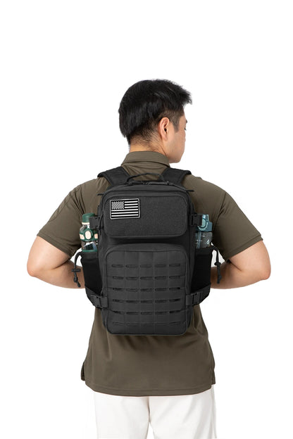 Mochila táctica de 25 l para exteriores, para fitness, MOLLE, para gimnasio, para mujeres y hombres, EDC, senderismo, supervivencia, portabotellas