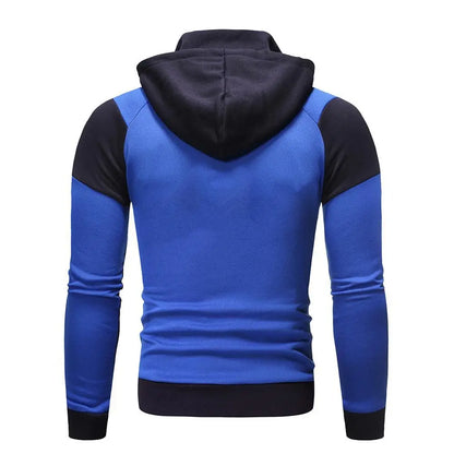 Sudaderas con capucha para hombre Chaqueta slim fit con capucha con cremallera Abrigos de patchwork Hombre Solid Thicken Sudadera cálida Ropa casual al aire libre para hombre Tops