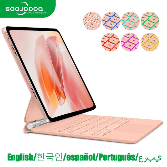 Estudiantes, Teclado Mágico para iPad Pro de 11 pulgadas 4ª/3ª/2ª/1ª generación iPad Air 6 11 2024 Air4 Air 5 Floating Stand Bluetooth Keyboard