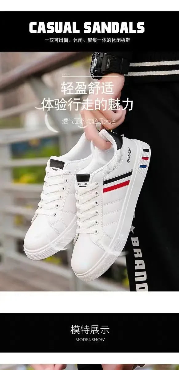 Zapatos Ligeros de Cuero Sintético | Zapatillas Deportivas Blancas para Hombre | Moda Versátil 2024 | Envío Gratis en **FLIPISHOP.COM**