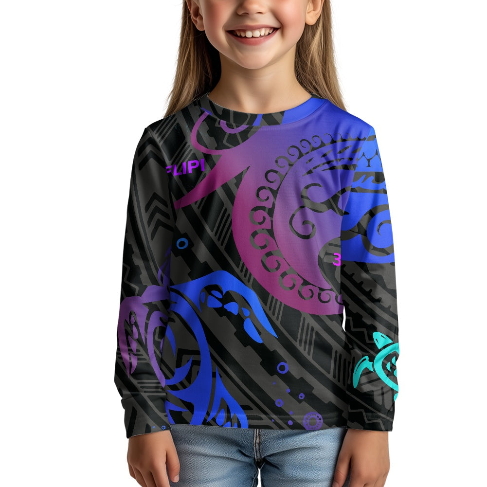 Camisa de mangas laragas termicas para niños y niñas, moda Otoño versátil -2024- diseños FLIPI 3D, Envío 0.00 $.