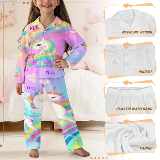 Conjunto de pijama | Manga Larga con Botones para Niños Unisex **FLIPI FULL 3D** | Comodidad Nocturna | Envíos Gratis **FLIPISHOP.COM**