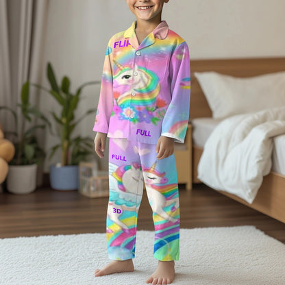 Conjunto de pijama | Manga Larga con Botones para Niños Unisex **FLIPI FULL 3D** | Comodidad Nocturna | Envíos Gratis **FLIPISHOP.COM**