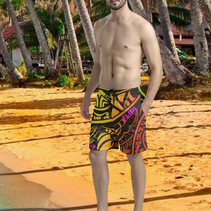 Pantalones cortos de playa para hombre con estampado integral 3D FLIPI, moda 2024 Versátil, Deportivo.Envío 0.00 $.