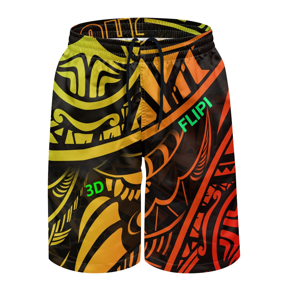 Pantalones cortos de playa para hombre con estampado integral 3D FLIPI, moda 2024 Versátil, Deportivo.Envío 0.00 $.