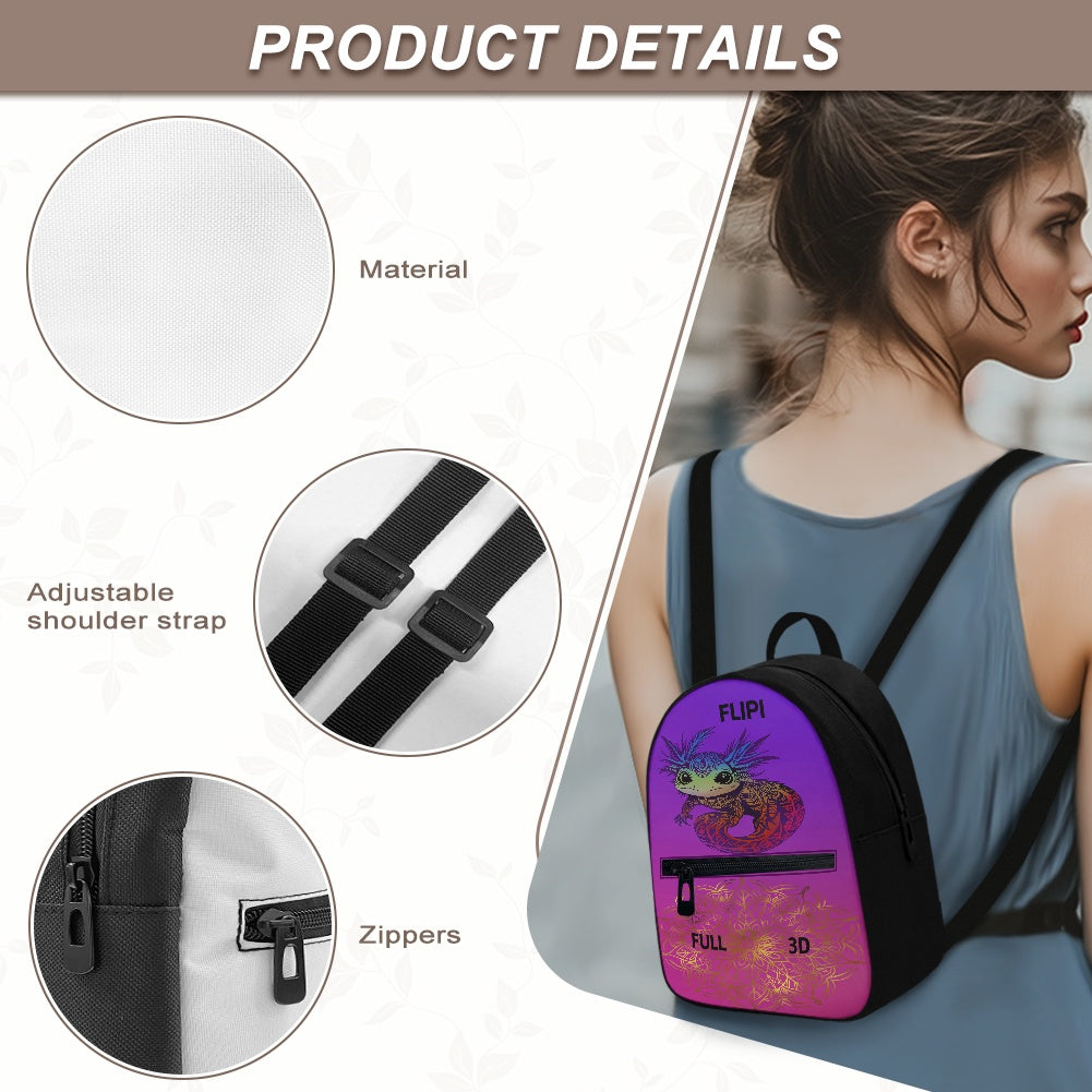 Mochila Pequeña Impermeable para Mujer **FLIPI FULL 3D** | Funcionalidad y Estilo Diario | Envíos Gratis **FLIPISHOP.COM**