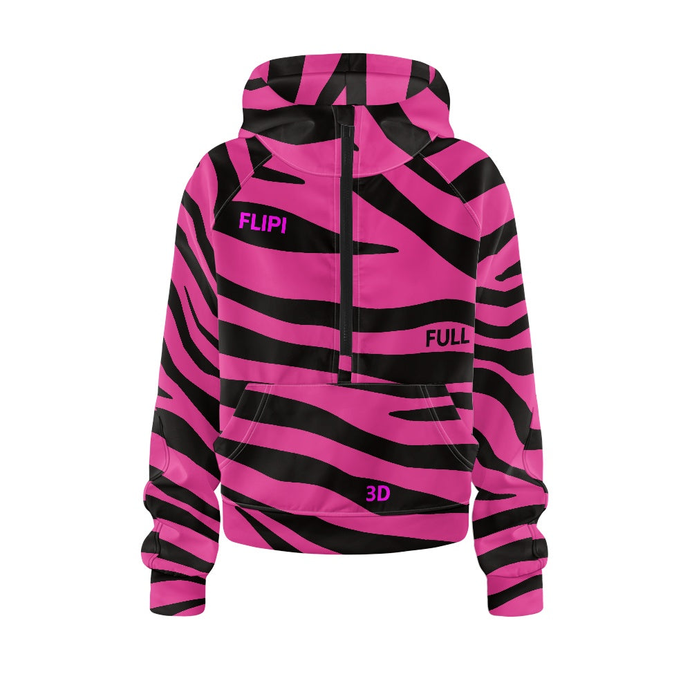 Sudadera Térmica con Capucha y Media Cremallera para Mujer | Estilo Moderno Moda -2025 | Marca **FLIPI FULL 3D** | Envíos Gratis en **FLIPISHOP.COM**