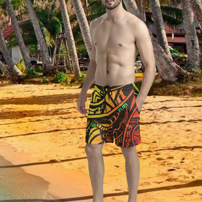 Pantalones cortos de playa para hombre con estampado integral 3D FLIPI, moda 2024 Versátil, Deportivo.Envío 0.00 $.