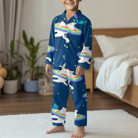 Conjunto de pijama | Manga Larga con Botones para Niños Unisex **FLIPI FULL 3D** | Comodidad Nocturna | Envíos Gratis **FLIPISHOP.COM**