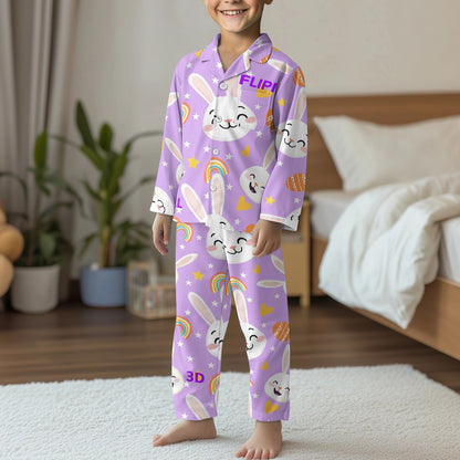 Conjunto de Pijama | Manga Larga con Botones para Niños Unisex **FLIPI FULL 3D** | Comodidad Nocturna | Envíos Gratis **FLIPISHOP.COM**