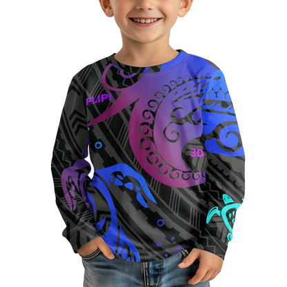 Camisa de mangas laragas termicas para niños y niñas, moda Otoño versátil -2024- diseños FLIPI 3D, Envío 0.00 $.