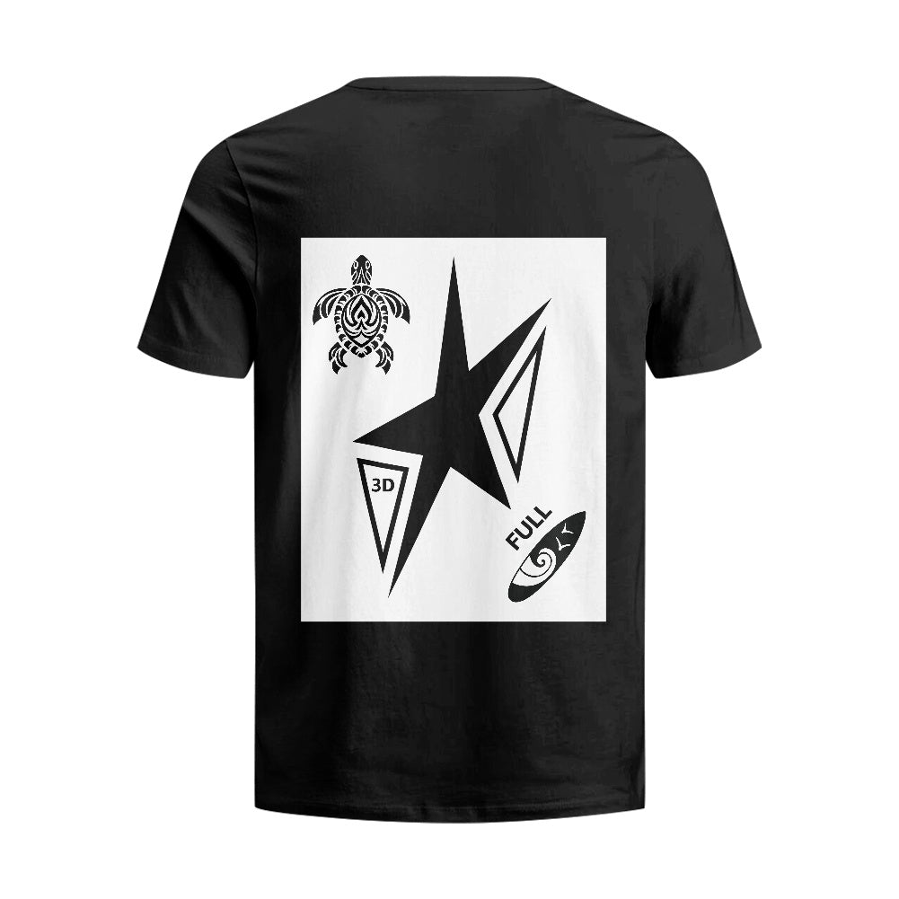 Camiseta negra de algodón puro (personalizada en 2D en la parte delantera y trasera), Marca FLIPI 3D , moda deportiva y versátil, envío 0.00 $.