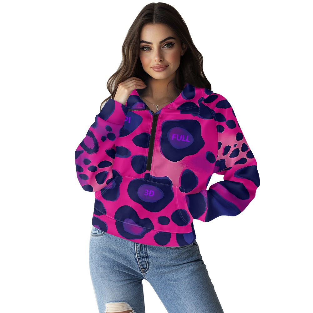 Sudadera Térmica con Capucha y Media Cremallera para Mujer | Estilo Moderno Moda -2025 | Marca **FLIPI FULL 3D** | Envíos Gratis en **FLIPISHOP.COM**