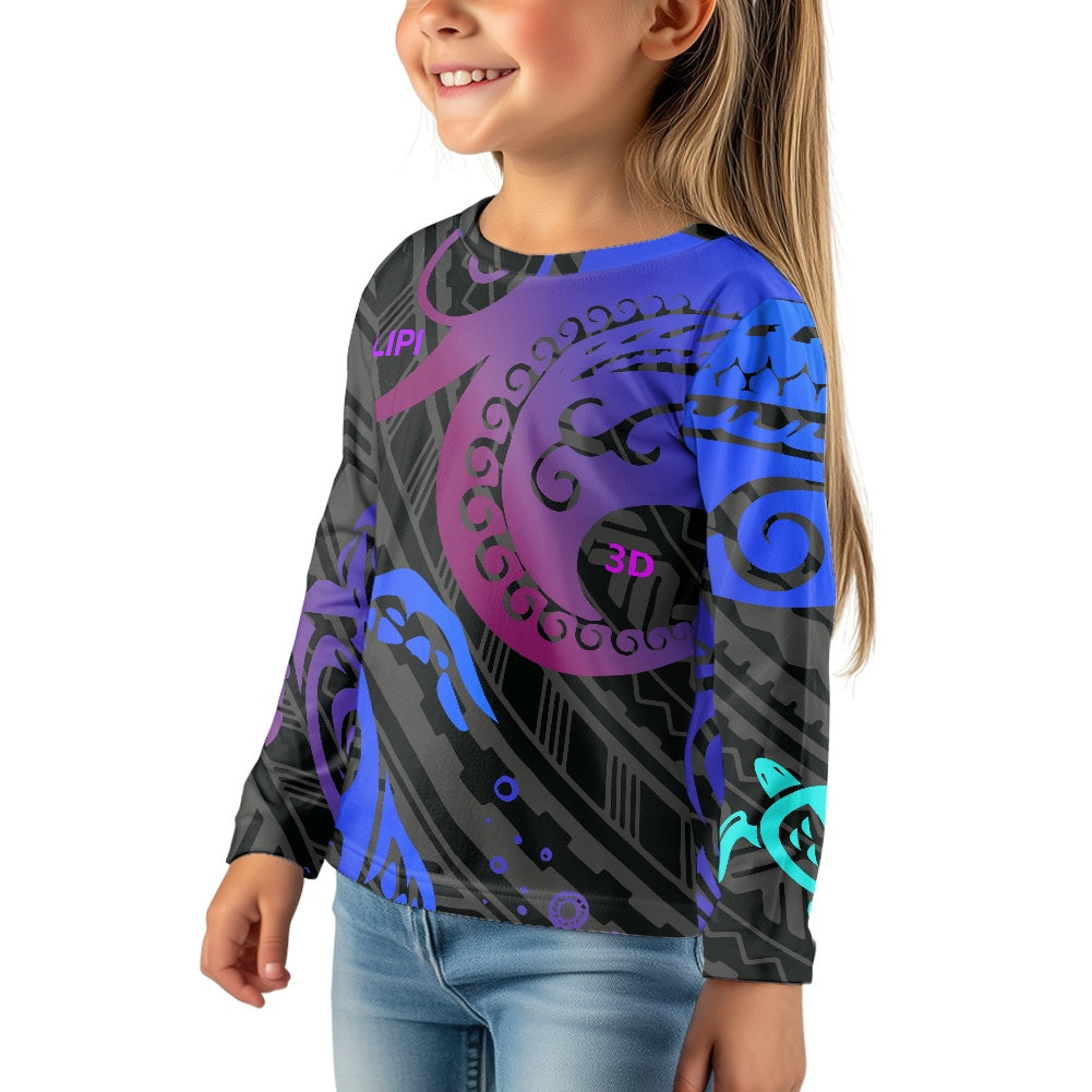 Camisa de mangas laragas termicas para niños y niñas, moda Otoño versátil -2024- diseños FLIPI 3D, Envío 0.00 $.