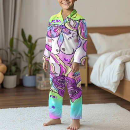 Conjunto de pijama | Manga Larga con Botones para Niños Unisex **FLIPI FULL 3D** | Comodidad Nocturna | Envíos Gratis **FLIPISHOP.COM**